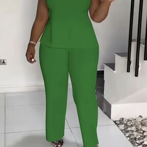Elegant Green Women's Legging Sets